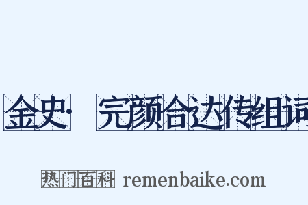 金史·完颜合达传组词是什么意思的图片